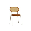 Chair with brown woven backrest and seat on a white background