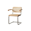 Chair with woven backrest and seat on a white background
