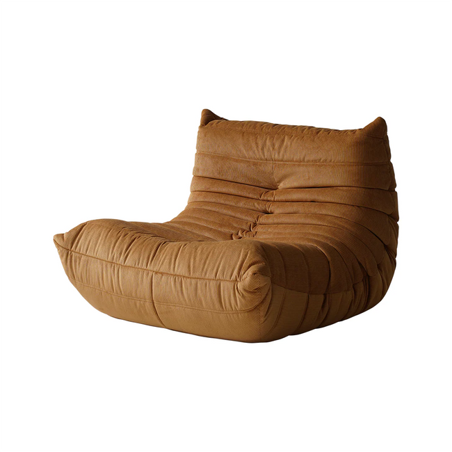 Brown bean bag chair on a white background
