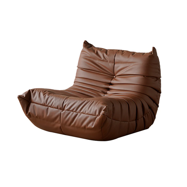Brown bean bag chair on a white background