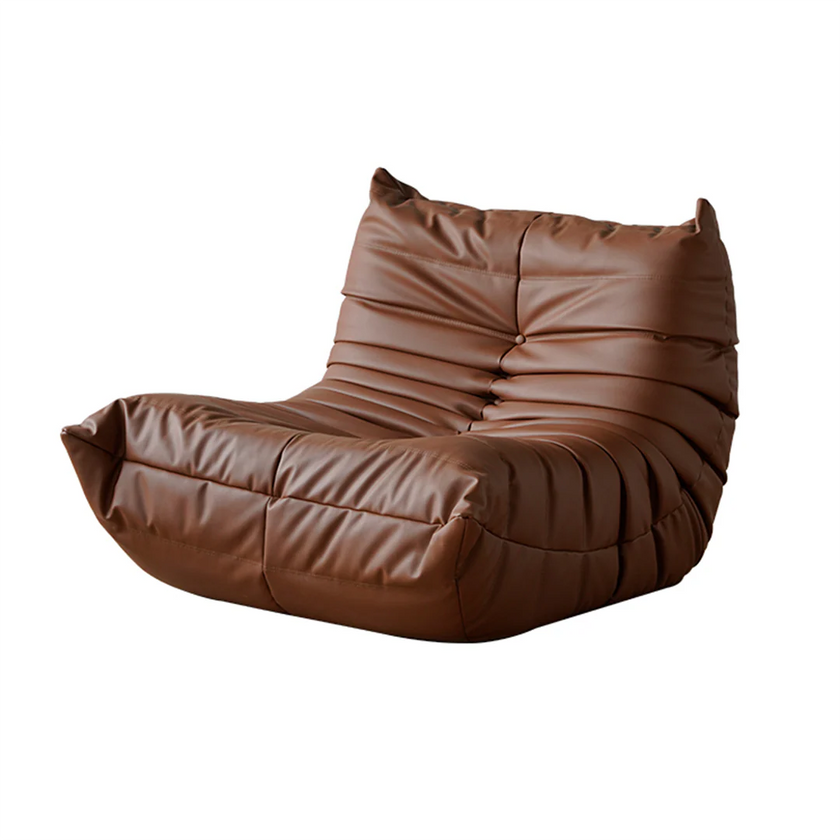 Brown bean bag chair on a white background