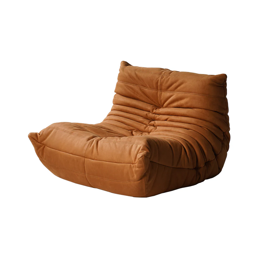 Brown bean bag chair on a white background