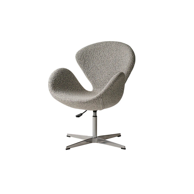 Gray textured swivel chair on a white background