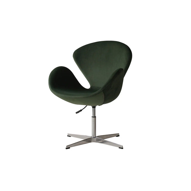 Green swivel chair on a white background
