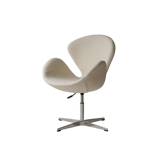 Modern chair with a textured beige seat and backrest on a white background