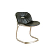 Black chair with a metallic frame on a white background