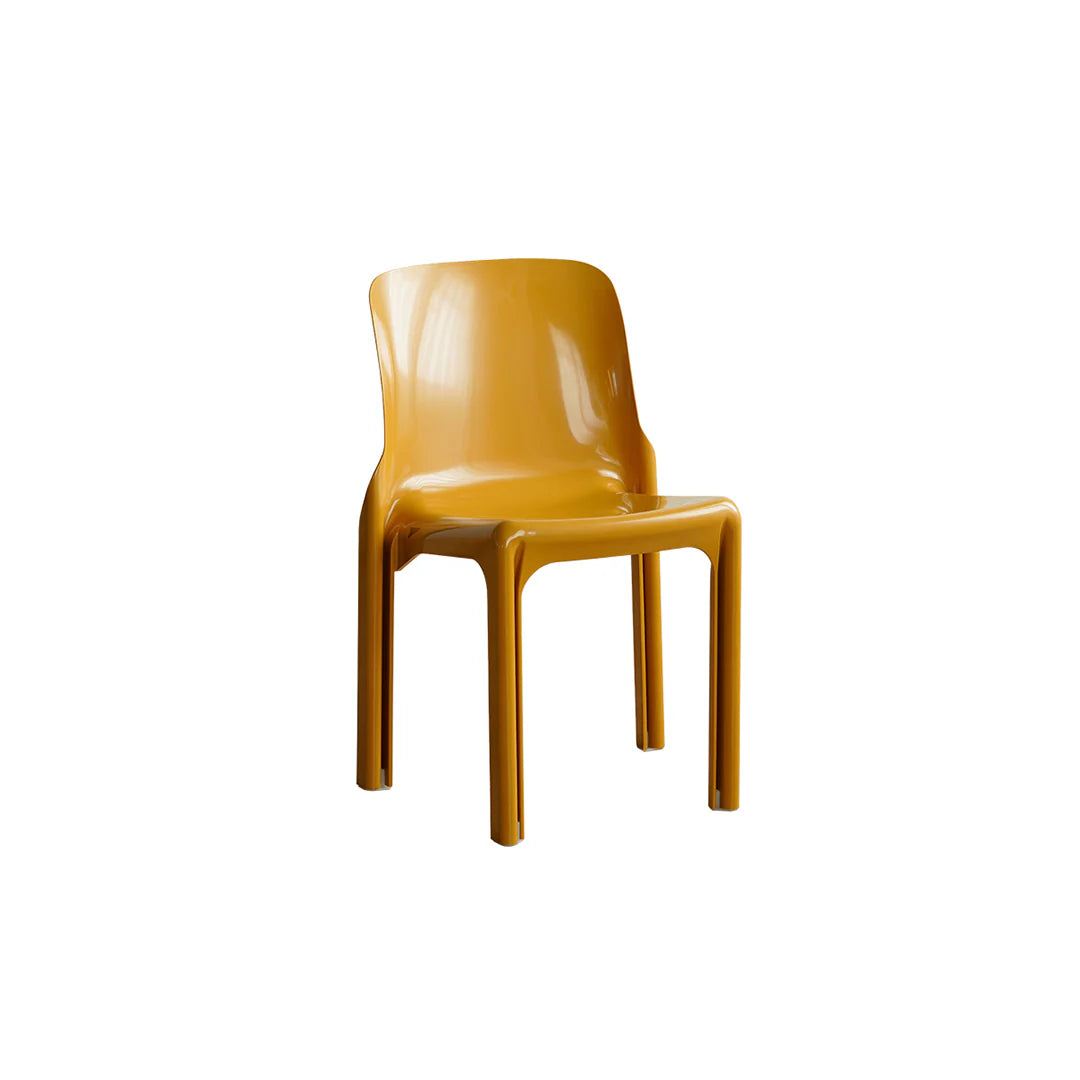 Yellow chair on a white background