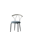 Modern chair with a metal frame and upholstered seat on a white background