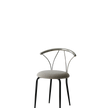 Modern chair with metal frame and cushioned seat on a white background