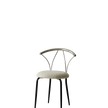 Modern chair with metal frame and cushioned seat on a white background