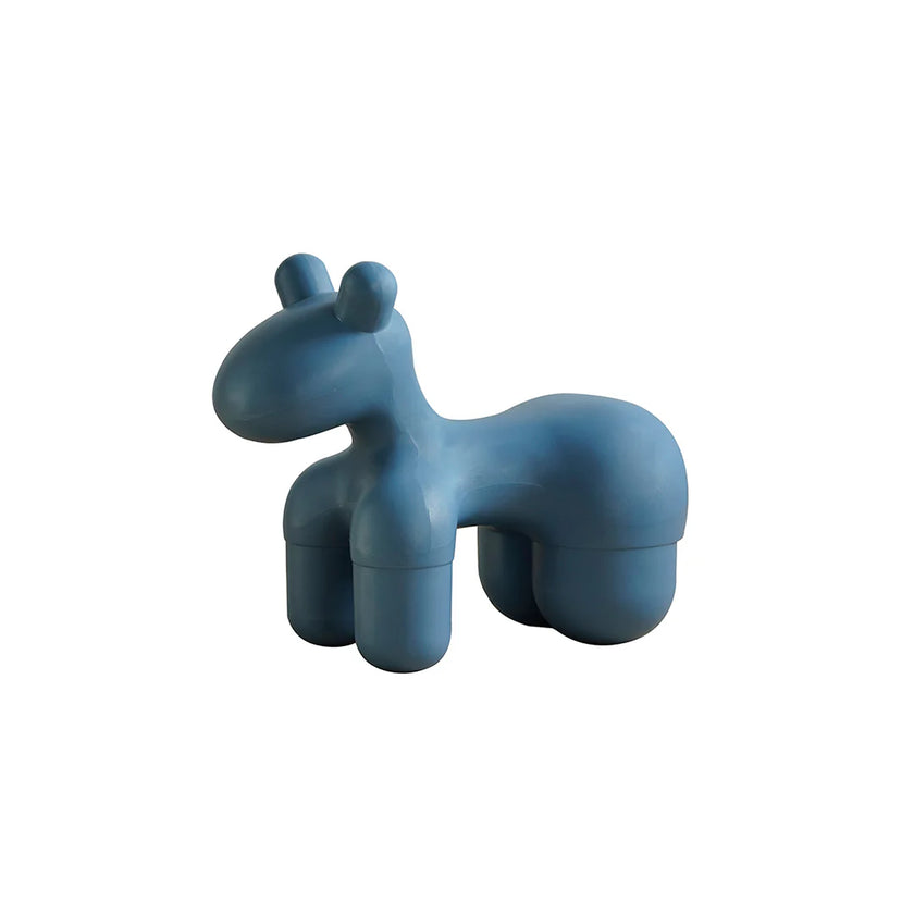 Blue unicorn-shaped container on a white background