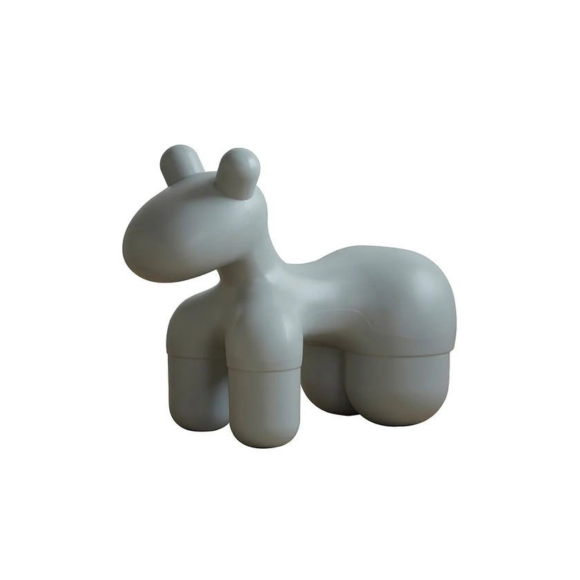 Gray unicorn-shaped container on a white background