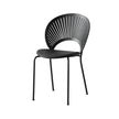 Black chair with modern design on a white background