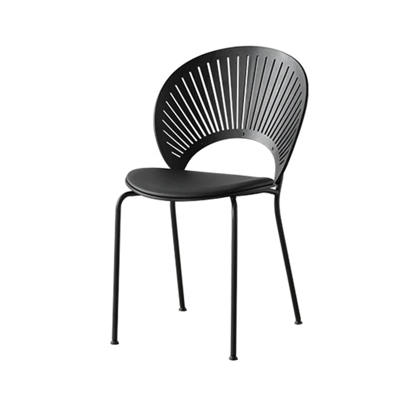 Black chair with modern design on a white background