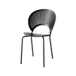 Black chair with modern design on a white background