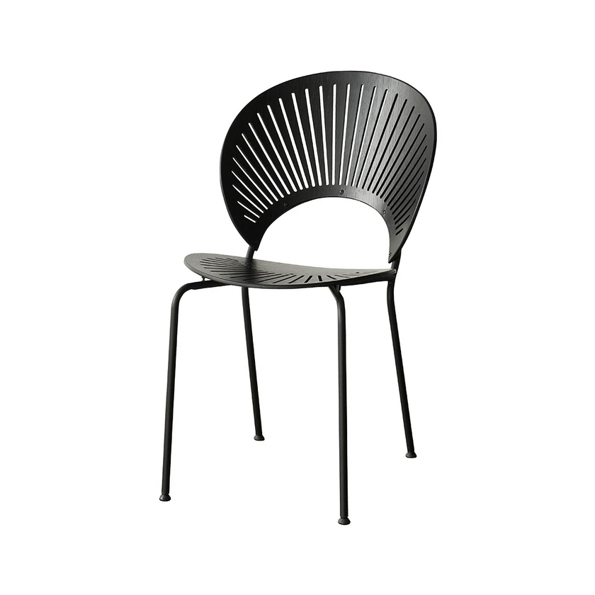 Black chair with modern design on a white background
