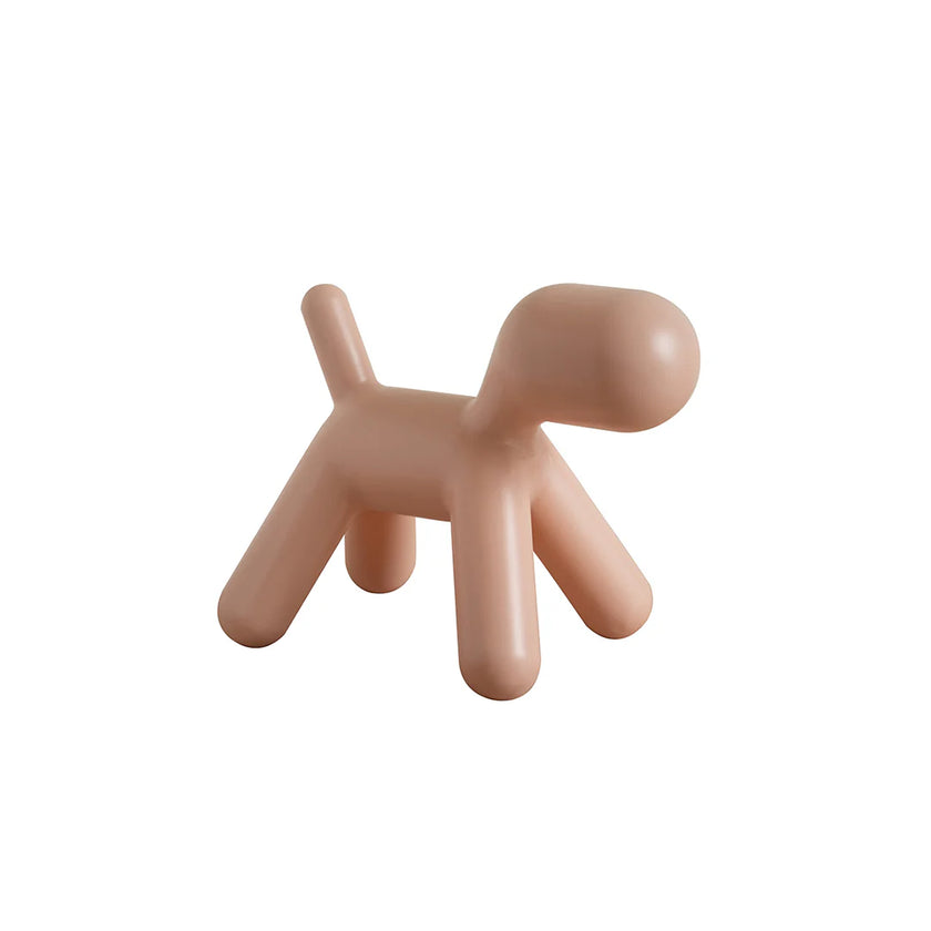 Beige dog-shaped object on a white background