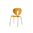 Yellow chair with metal legs on a white background