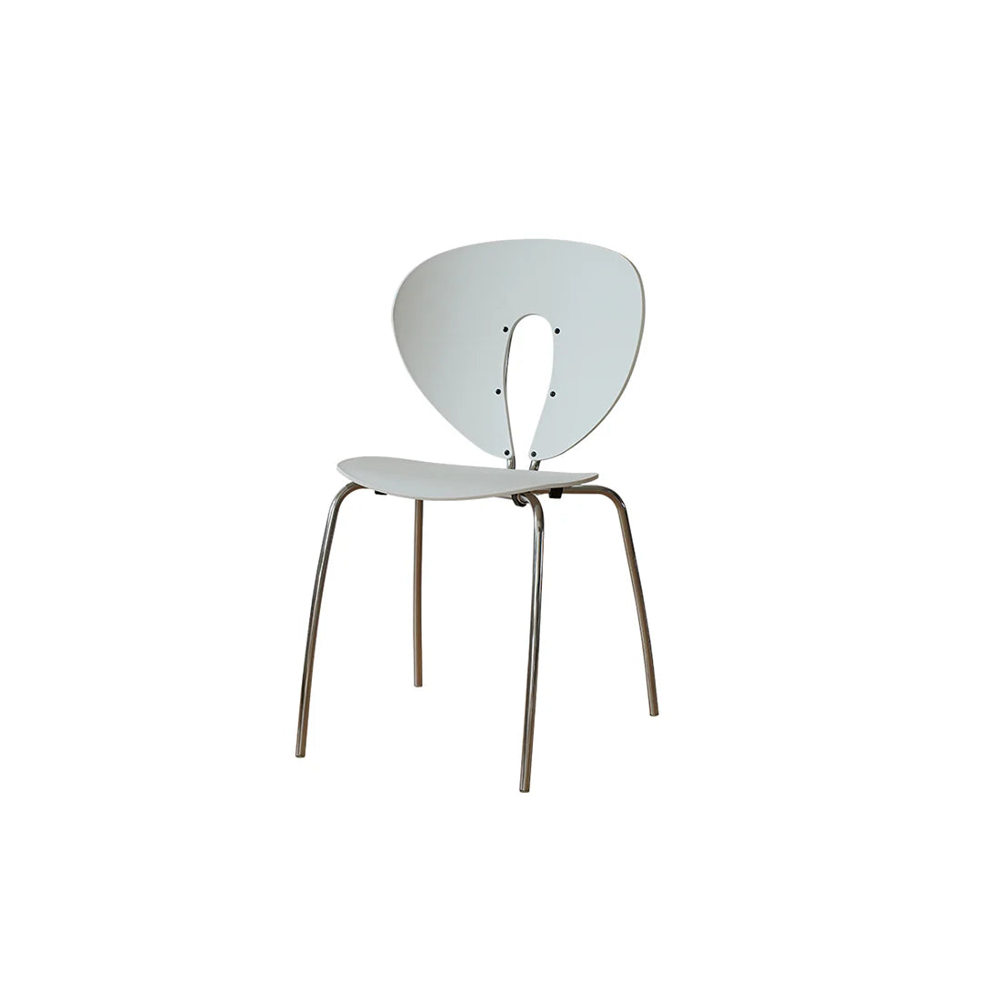 Modern chair with a white seat and backrest on a white background