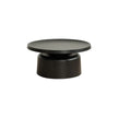 Black round table on a white background