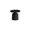 Black side table on a white background