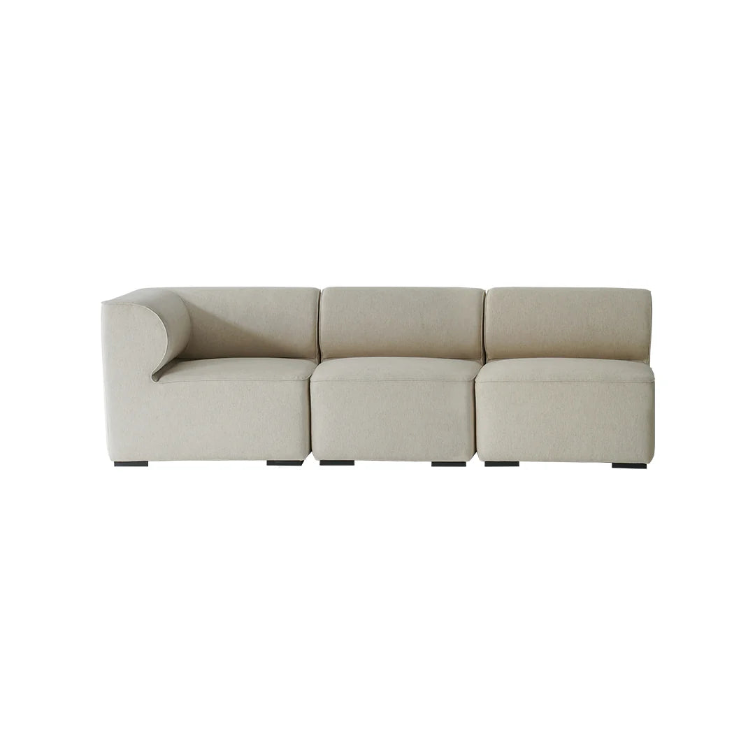 Beige sectional sofa on a white background
