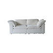 White sofa with two cushions on a white background