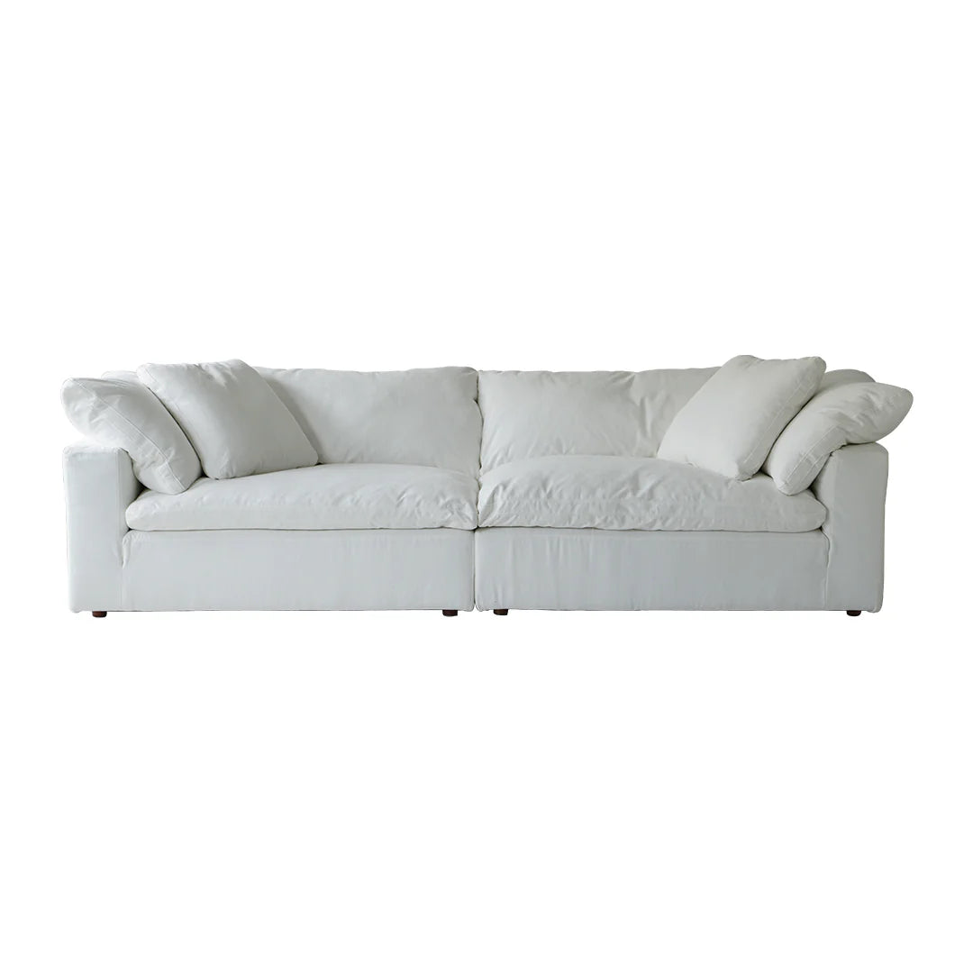 White sectional sofa on a white background