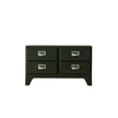 Black dresser with silver handles on a white background