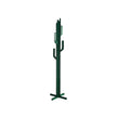 Green cactus-shaped coat rack on a white background