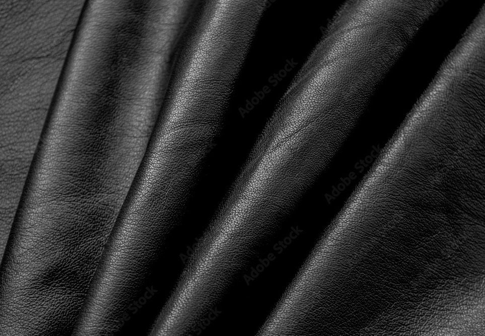 Close-up of black leather texture
