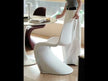 A Space Age-style chair crafted entirely from LG-brand ABS, utilizing a one-piece molding process.