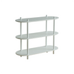 White three-tiered shelf on a white background
