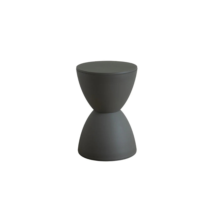 Dark gray side table on a white background