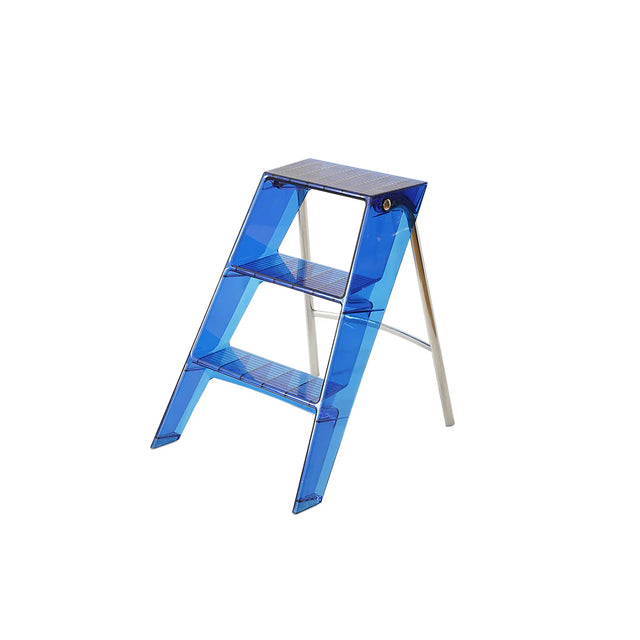 Blue step ladder on a white background