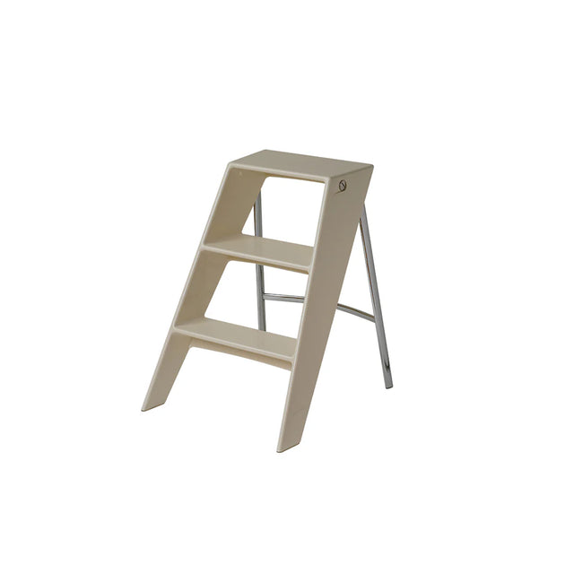 Beige step stool on a white background