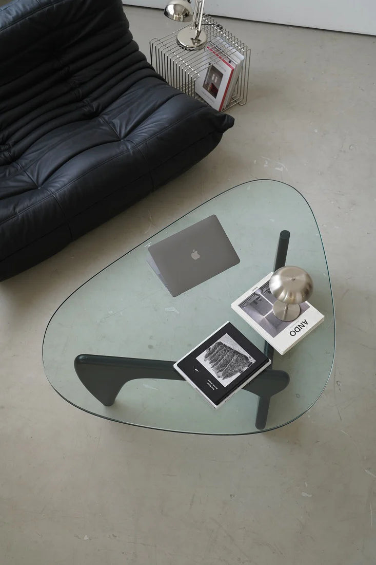 UF Minimalist Triangular Glass Coffee Table