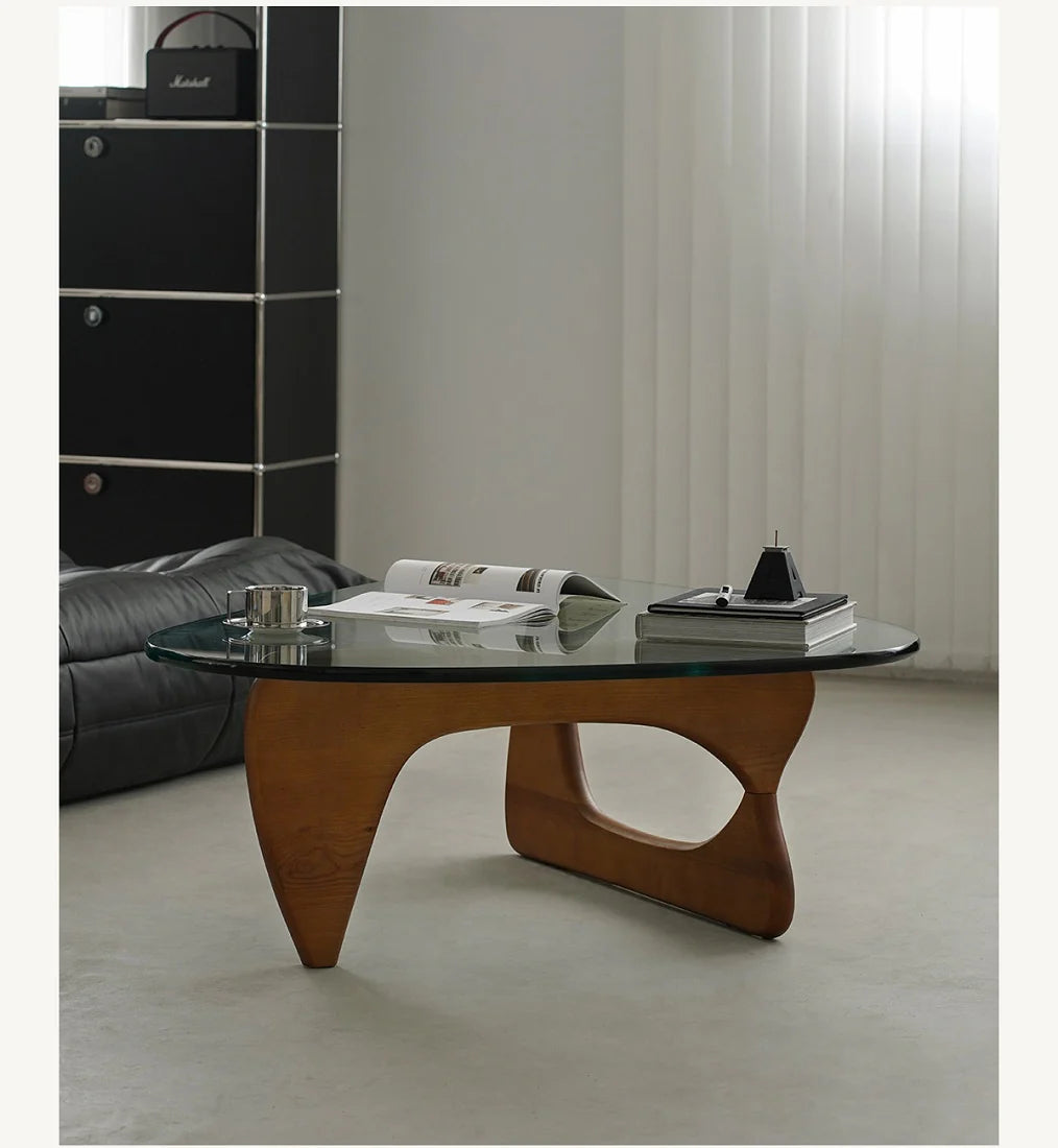 UF Minimalist Triangular Glass Coffee Table