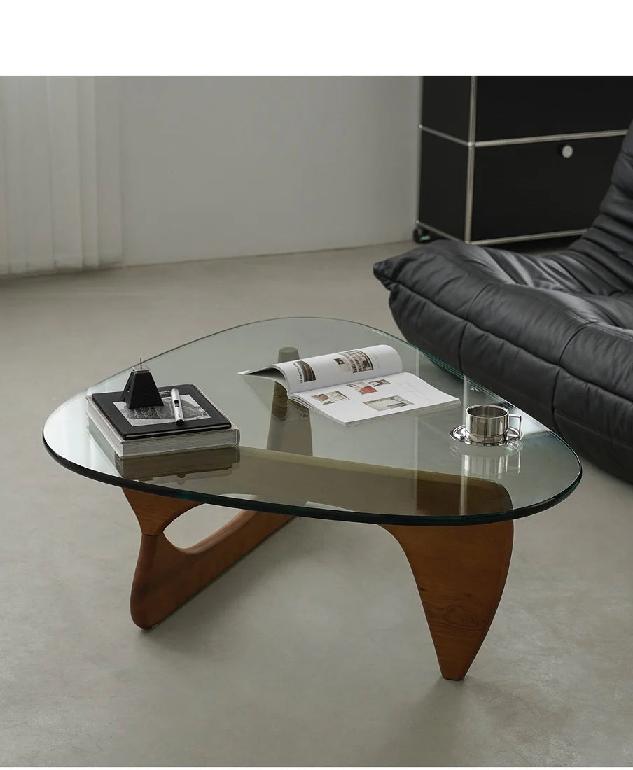 UF Minimalist Triangular Glass Coffee Table