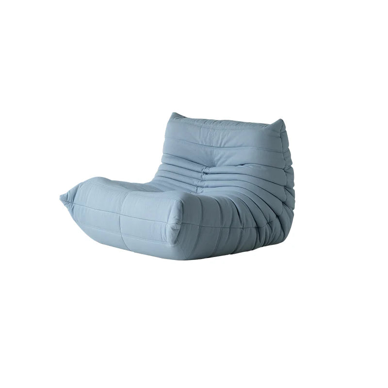 Light blue bean bag chair on a white background