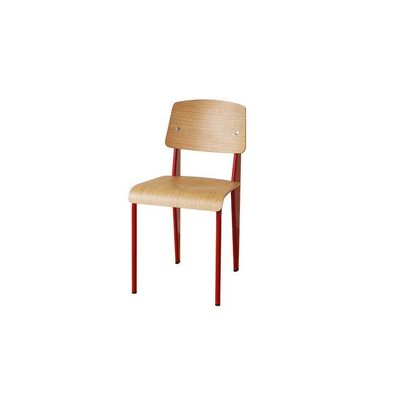 Chair with wooden seat and backrest on a white background