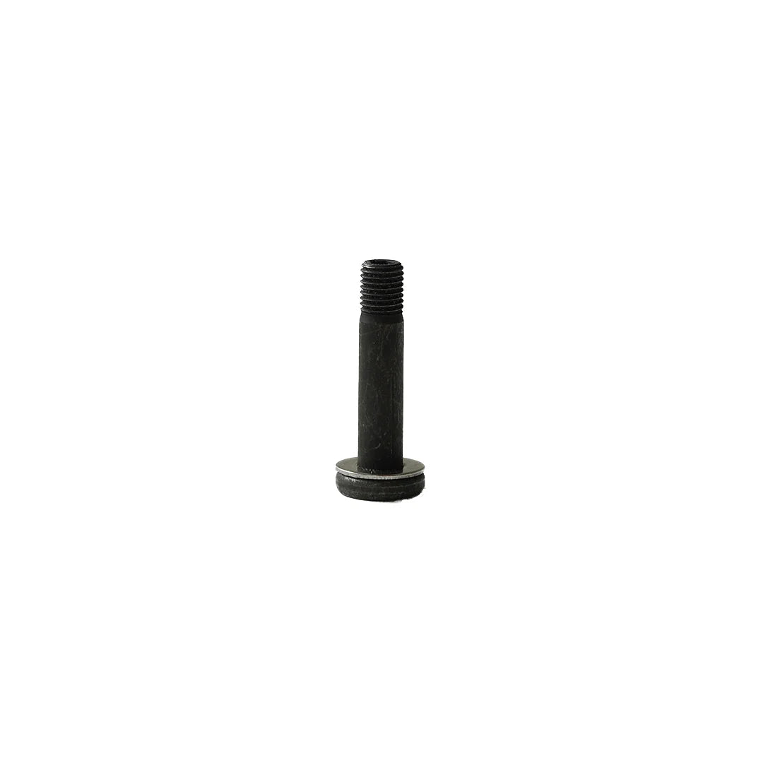 Black threaded rod on a white background