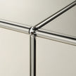 Close-up of a metallic corner with reflective surface