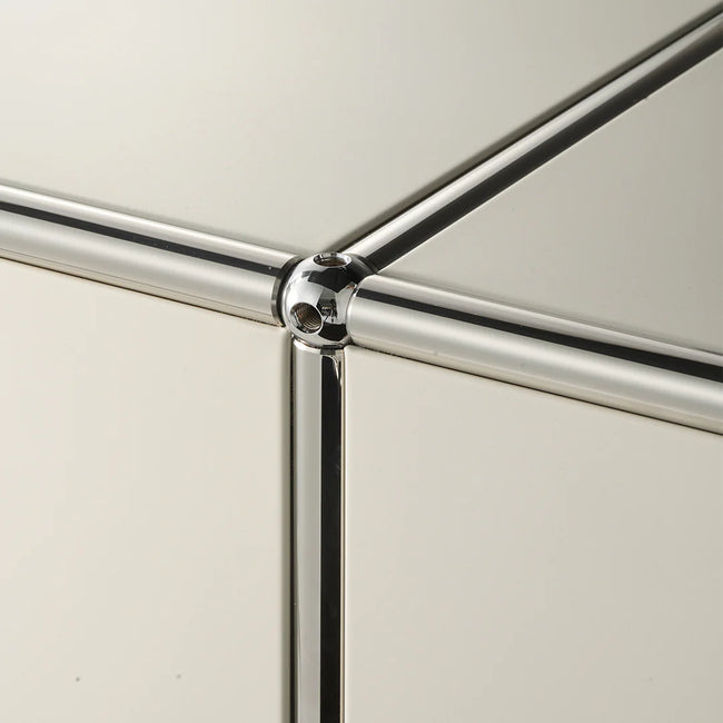 Close-up of a metallic corner with reflective surface