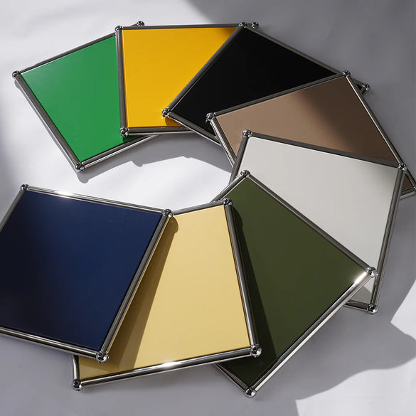 Color swatches arranged in a circular pattern on a gray background