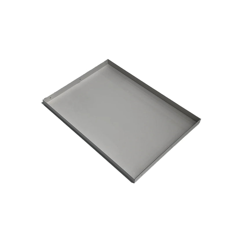 Metal tray on a white background