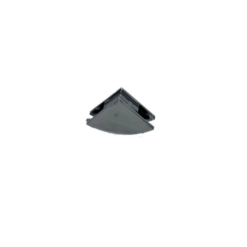Black corner bracket on a white background