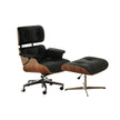 Eames-style lounge chair and ottoman on a white background