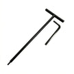 Two black hex keys on a white background