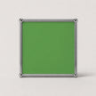 A 1.1mm green square panel accessory from the UF Nexus modular furniture series, surrounded by 304 stainless steel tubing and 8k polished chrome-plated brass connecting balls.